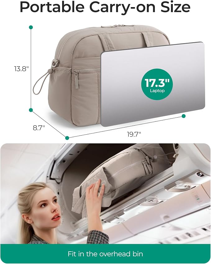 BAGSMART Duffle Bag for Travel, Gym Bag for Women, Weekender Carry on Bag | PVC Wet Pocket, Airline Approved Personal Carry-on Size, Fits Under-seat, One Bag for Gym, Travel, Hospital, Overnight - Image 2