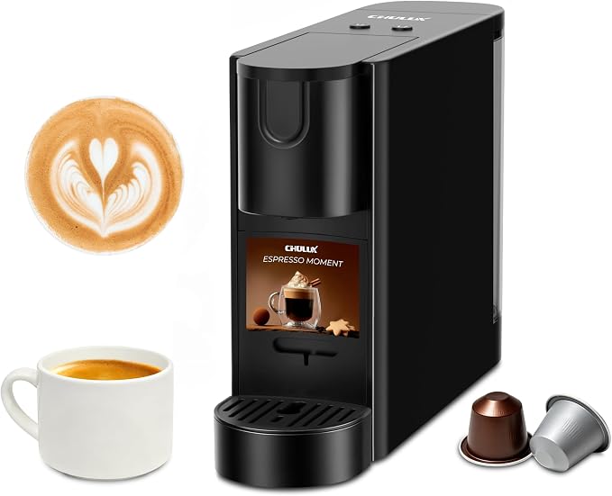 CHULUX RectoCafé Espresso Coffee Machine for Nespresso Original Capsule Pod | Extra Mini Design, 20 Bar Professional Italian Pump, Food-Grade Materials, Quiet with Low-Vibration Brewing for Home & Office by CHULUX