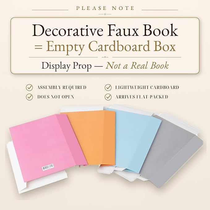 4 Pcs Decorative Books | Faux Modern Coffee Table & Shelf Decor | Sleek Minimalist Look for Living Room, Office and Entryway - Not Real, Tool-Free 2-Min Setup - Image 2