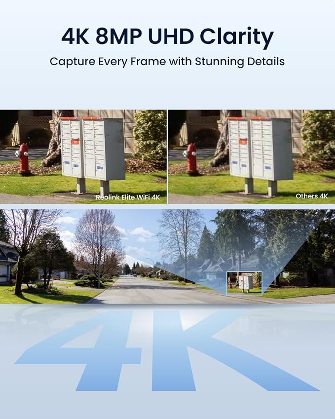 REOLINK 4K 8MP 180° Panoramic Security Camera with Dual-Lens, 2.4/5GHz Dual-Band Wi-Fi 6, Motion Track, Up to 512GB microSD Card Storage, Plug-in Power, Color Night Vision, Elite WiFi - Image 3