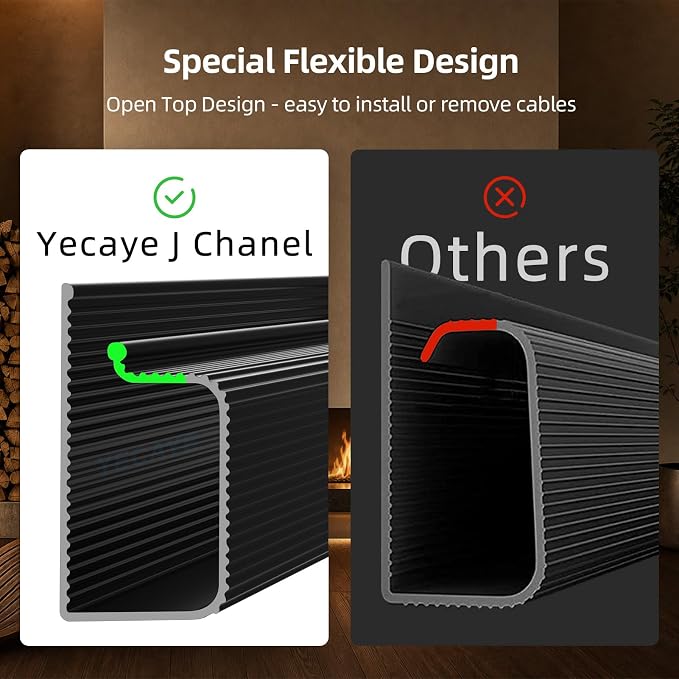 YECAYE Cable Management, 6 Pack, Black | Cord Organizer;Adhesive Mount;No-Drill Under Desk Wire Management;for Home Office;Baby proofing - Image 7