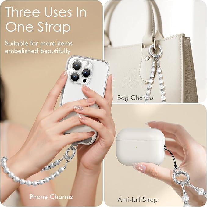 SURPHY Phone Charm, Handmade Beaded Phone Wrist Strap with Tether Tab | Phone Charm Strap, Phone Chain with Premium Metal Buckle, Wrist Strap Fits Cellphone Cases, Wallets, Bags, Keys - Image 3