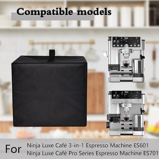 Espresso Maker Cover for Ninja Espresso Machine Luxe Café Premier ES601 | Heavy Duty 600D Nylon Waterproof Protective Heat-resistant Dustproof Coffee Maker Cover with Handle Foldable Washable - Image 2