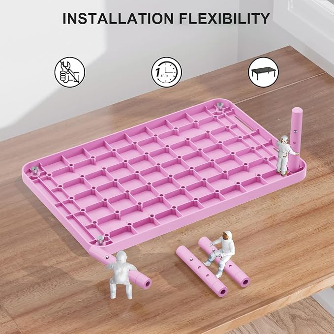 WALI Computer Monitor Stand for Desk, Adjustable Laptop Riser, Desk Monitor Stand Underneath Storage for Office, Home, School Supplies (PTT001-P), 1 Pack, Pink - Image 8