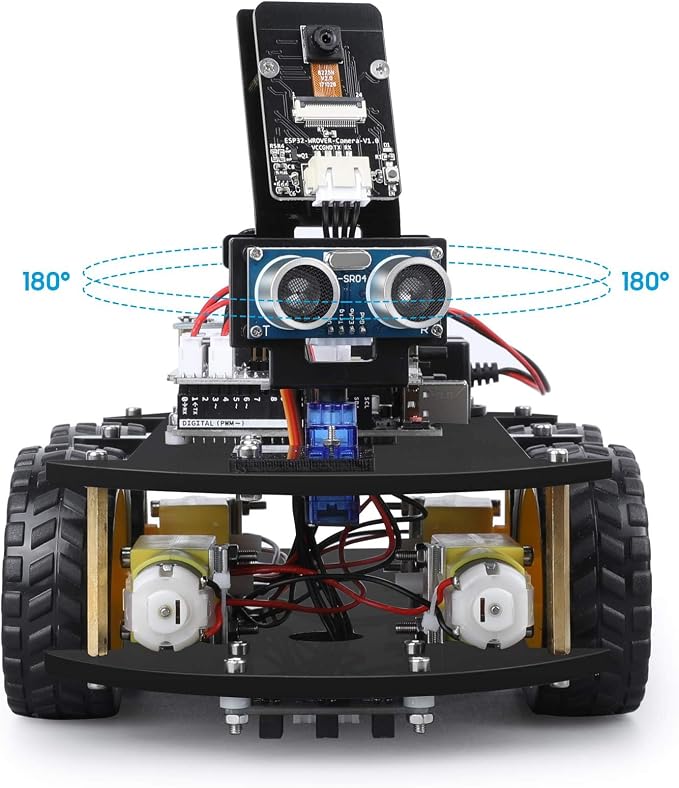 ELEGOO UNO R3 Smart Robot Car Kit V4 for Arduino Robotics for Kids Ages 8-12 12-16 STEM Science Kits Coding Gifts for 8 9 10 11 12 13 14 15 16 Year Old Boys Girls Teens Cool Engineering Building Toys | FPV Video, Line Tracking, Ultrasonic Obstacle Avoi... - Image 7