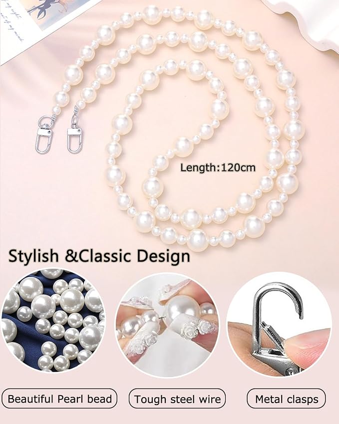 Phone Crossbody Chain Cell Phone Lanyard,Universal Leather+Metal Shouder Strap with Phone Tether Patches (D) - Image 2