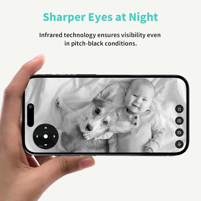 2K Indoor Security Camera, 360° Pan/Tilt AI Human Pet Motion Security Camera, 2.4/5 GHz Night Vision Camera, 2 Way Audio, Compatible with Alexa Google Assistant (3 Months of Cloud Storage) - Image 4