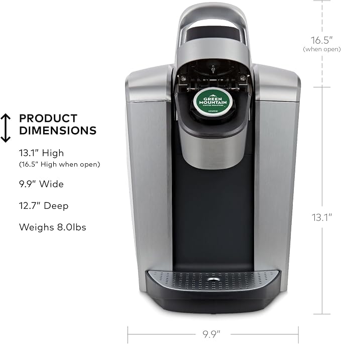 Keurig K-Elite Single Serve K-Cup Pod Coffee Maker, with Strength and Temperature Control, Iced Coffee Capability, 8 to 12oz Brew Size, Programmable, Brushed Silver - Image 8