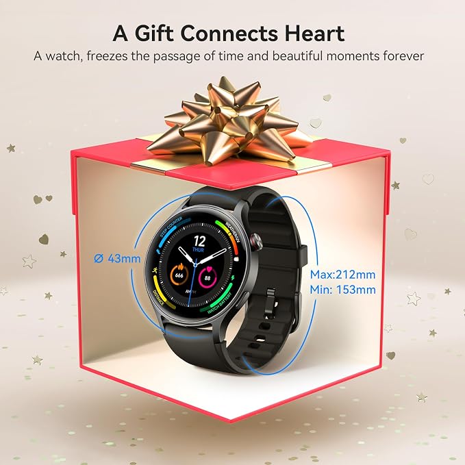 Smart Watch for Men Women, Answer/Make Call, 1.32'' AMOLED Ultra-Clear Screen Fitness Tracker with Heart Rate/Sleep/SpO2 Monitor, Smartwatch for iPhone/Samsung/Android, 110 Sport Mode, 3ATM Waterproof - Image 7