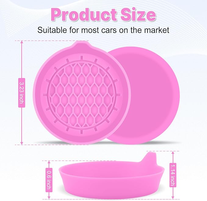 SINGARO Car Cup Holder Coaster, Silicone Cup Holder Insert, Universal Non-Slip Cup Holders, Car Accessories Interior for Women and Man 4 Pack Pink - Image 5