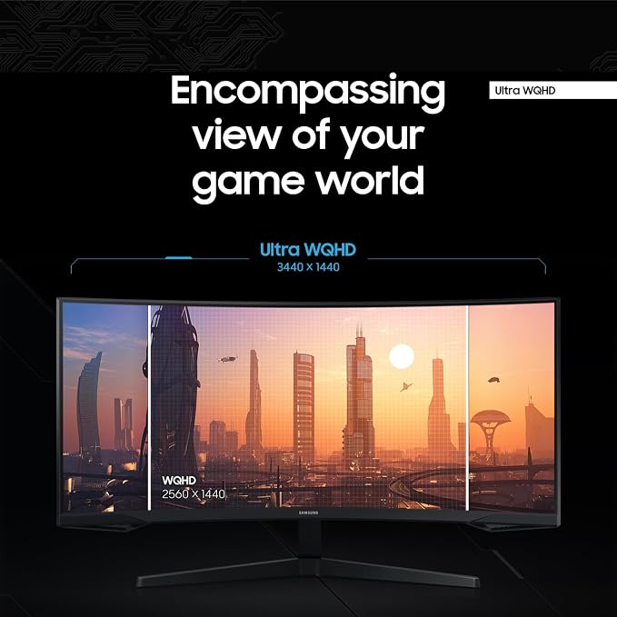Samsung 34' Odyssey G5 Ultra-Wide Gaming Monitor with 1000R Curved Screen | 165Hz, 1ms, FreeSync Premium, Large Display, Eye Comfort, Multiple Ports, WQHD (LC34G55TWWNXZA) - Image 3