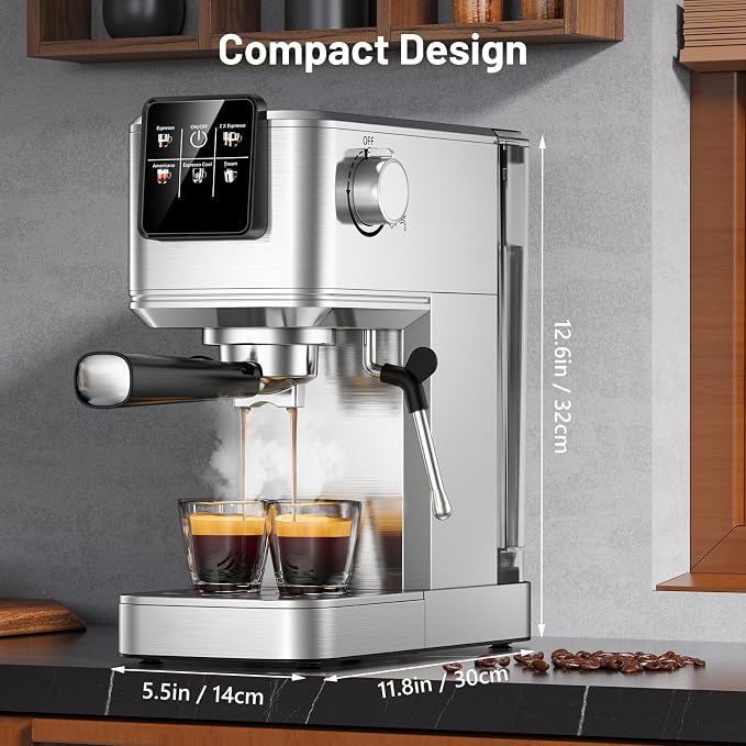 KEENSTAR Espresso Machine 20 Bar with Touch Screen, Hot & Iced Coffee Makers, Stainless Steel Espresso Maker with Rapid Cold Brew & Milk Frother, with Water Tank for Latte, Cappuccino, Gift - Image 7