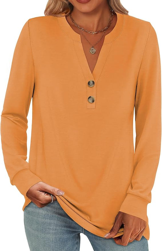 ANRABESS Women's Long Sleeve Shirts 2026 Spring Fashion Dressy Casual Tops Trendy Henley Blouses Cute Work Outfits Clothes by ANRABESS