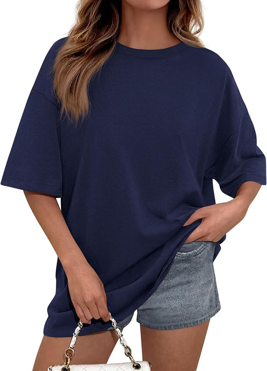PRETTYGARDEN Womens 2026 Spring Going Out Tops Casual Short Sleeve Crewneck Loose Fit Basic Oversized T Shirts Summer Outfits by PRETTYGARDEN