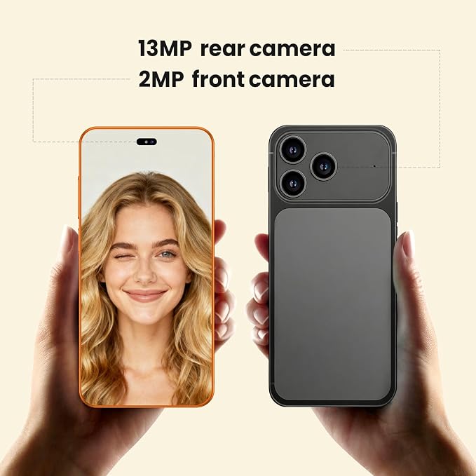 Unlocked 4G LTE Android Phone, 6.6-inch Screen, 3GB RAM + 16GB ROM/TF 256GB, Dual SIM, Dual Camera, Suitable for Beginners (97orange) - Image 9