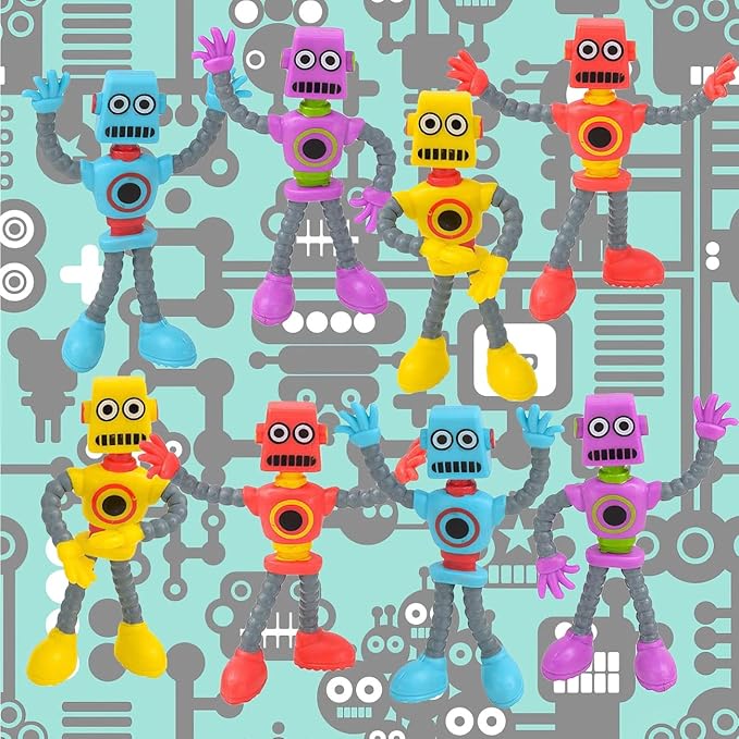 ArtCreativity Bendable Robot Figures, Set of 12 Flexible Men, Birthday Party Favors for Boys and Girls, Stress Relief Fidget Toys, Sensory Toys for Kids and Adults, Goody Bag Stuffers (Pack of 2) - Image 4