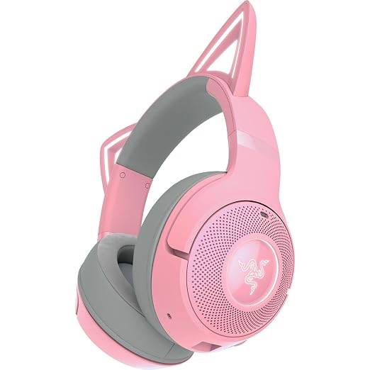 Razer Kraken Kitty V2 BT Wireless RGB Headset, Pink | Chroma RGB Kitty Ears & Earcups, Bluetooth 5.2, 40 mm Drivers, Noise-cancelling Mics, Lightweight, USB-C, 40 Hr Battery - Image 8
