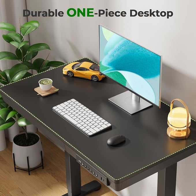 35" Electric Standing Desk with Drawer, 4 Lockable Wheels | Height Adjustable Quick Install One-Piece Tabletop with USB Charging Port, Small Sit to Stand up Desk for Home Office, Black - Image 8