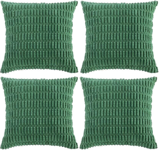 Fancy Homi 4 Packs Decorative Throw Pillow Covers for Living Room Couch Bed, Modern Farmhouse Boho Home Décor Accent Cushion Case, 18" x 18", Green by Fancy+Homi