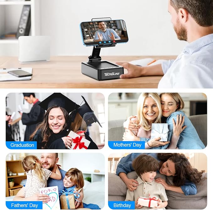 TechGlow Foldable Cellphone Stand with Bluetooth Speaker and Charging Function Birthday Gifts for Men Women Mother Father Boy Girl Teens Cool Tech Gadgets - Image 8