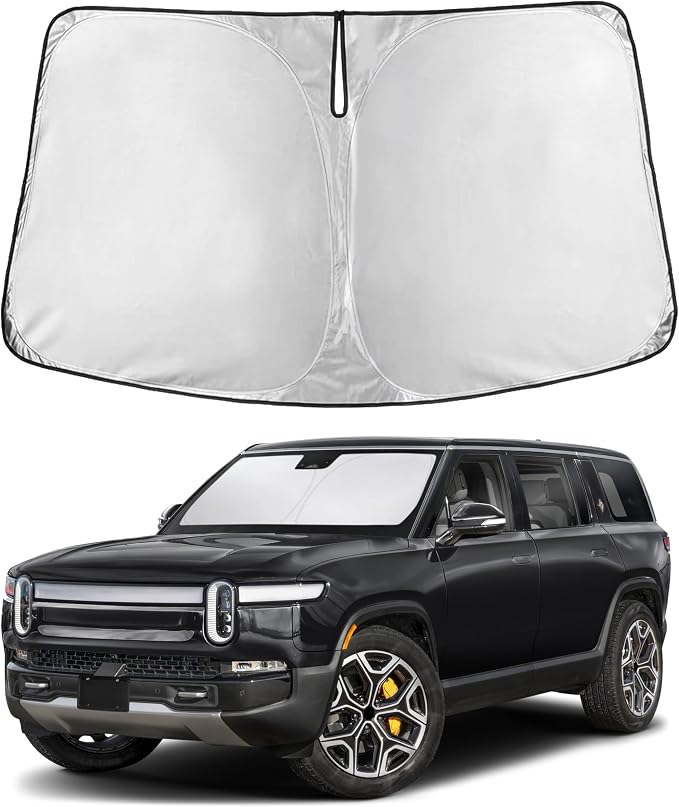 EcoNour Windshield Sunshade Compatible for Rivian R1S / R1T 2022-2024 2025 2026, Sun Visor for Front Windshield & Window Sun Shade Cover, UV Heat Blocker & Protector, Car Accessories by EcoNour