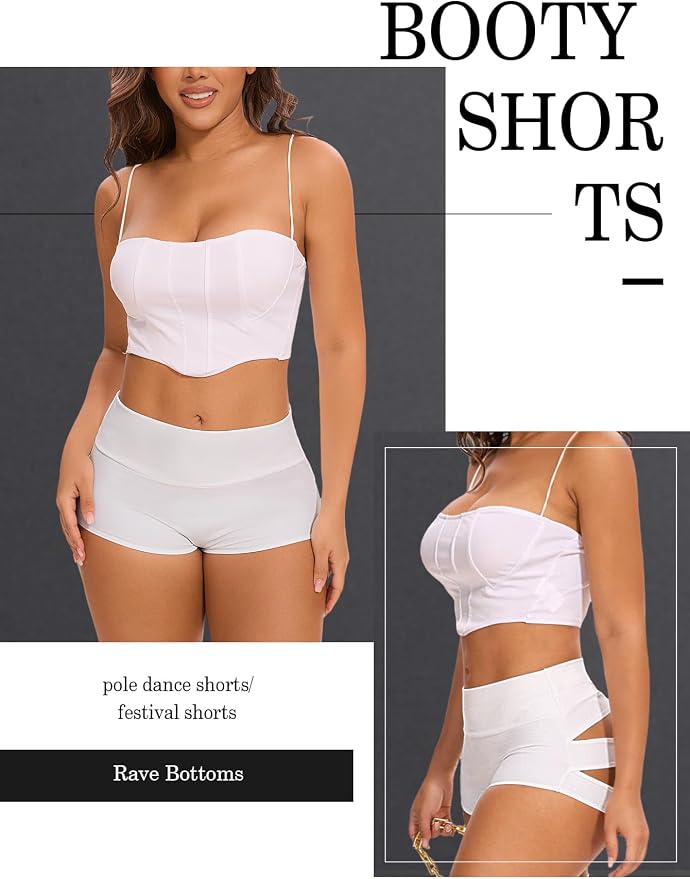 Cut Out Yoga Shorts Booty Butt Lifting Scrunch Shorts High Waisted Workout Gym Active Hot Pants - Image 2