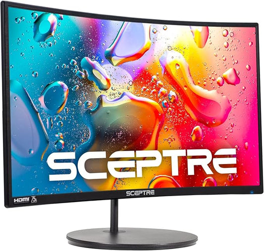 Sceptre Curved 24-inch Gaming Monitor 1080p R1500 98% sRGB HDMI x2 VGA Build-in Speakers, VESA Wall Mount Machine Black (C248W-1920RN Series) by SceptreInc