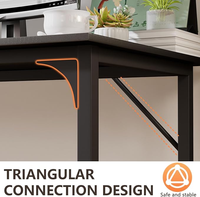 BestOffice Computer Desk,Home Office Desk, Modern Simple Style for Home Office Study Writing (Black, 63 Inch) - Image 5