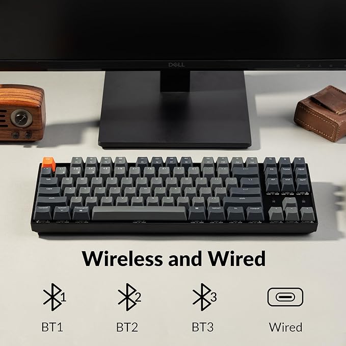 Keychron K8 Tenkeyless Wireless Mechanical Keyboard for Mac, White Backlight, Bluetooth, Multitasking, Type-C Wired Gaming Keyboard for Windows with Brown Switch - Image 2