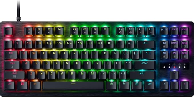 Razer Huntsman V3 TKL 8KHz Analog Optical Esports Gaming Keyboard, Black | Analog Optical Switches Gen 2 with Rapid Trigger, Adjustable Actuation, Snap Tap, PBT Keycaps, True 8000hz Polling Rate by Unknown