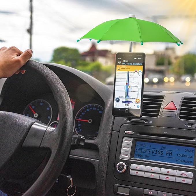 Phone Umbrella Stand, Sun Shade Mini Umbrella for Cell Phone with Adjustable Fist Style Suction Cup, Universal Anti-Glare Sun Visor for Outdoor - Image 4