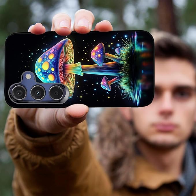 Designed for Galaxy A17 5G Phone Case,Slim Silicone Shockproof Protective Case for Galaxy A17 5G 6.7 inch,Luminous Mushroom - Image 4