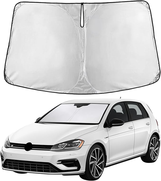 EcoNour Windshield Sunshade Compatible for Volkswagen VW Golf MK7 2013-2016 2017 2018, Sun Visor for Front Windshield & Window Sun Shade Cover, UV Heat Blocker & Protector, Car Accessories by EcoNour