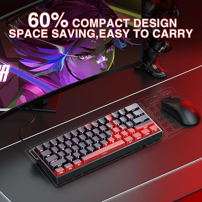 AULA WIN60 HE MAX - 60% Mechanical Gaming Keyboard Wired, Hall Effect Magnetic Switches Hot Swappable, Adjustable Actuation Rapid Trigger Mode, 8000 Hz Polling Rate, 60 Percent Keyboard Compact Design - Image 3