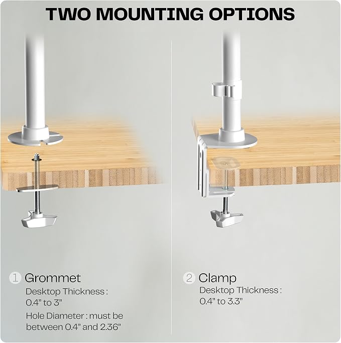 VIVO Dual Monitor Desk Mount Stand with Height Adjustment and VESA Plates for 2 LCD Ultrawide Screens up to 34 inches, Stacked Array, STAND-V002RW - Image 7