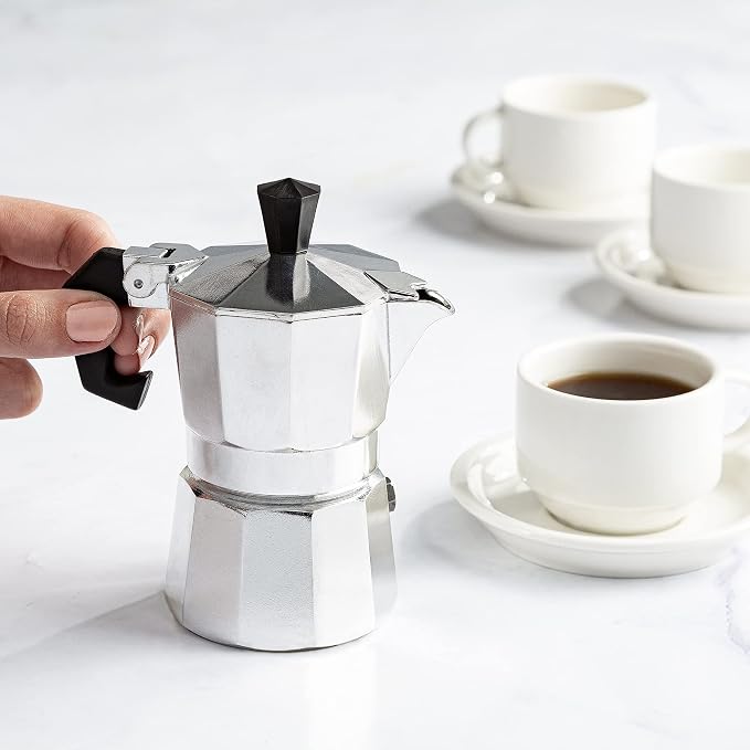 Primula Classic Stovetop Espresso and Coffee Maker, Moka Pot for Italian and Cuban Café Brewing, Greca Coffee Maker, Cafeteras, 1 Espresso Cup, Silver - Image 8