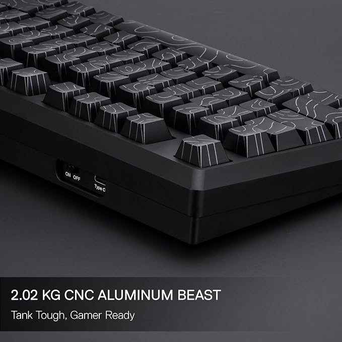 Redragon K737 PRO Wireless 87 Keys Gasket Gaming Keyboard, 80% Premium CNC Aluminum Mechanical Keyboard, Hot-Swap South-Facing LED Socket, 5-Layer Noise Dampening, Side-Printed PBT Contour Line Keycap - Image 5