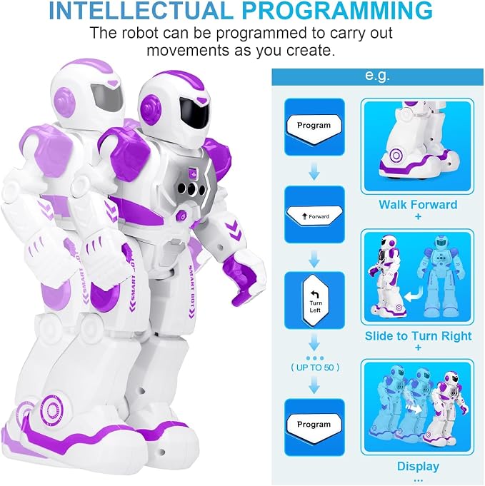 KingsDragon Robots Toy for Kids, RC Gesture Sensing Toy, Interactive Walking Singing Dancing Robot Birthday Presents for Boys Girls Age 6 7 8 9 Years Old,Purple - Image 5
