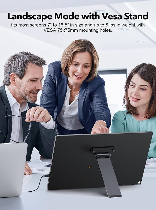 UPERFECT Portable VESA Monitor Stand with Hand Screw, 7 to 18.5 inch Freestanding VESA Monitor Desk Mount with Swivel/Tilt/Rotation, Fits Screen with M3/M4*75MM - Image 3