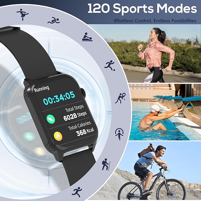 Smart Watch for Men, 120 Sports Modes Smartwatch with 1.83" HD, Alexa Built-in, Heart Rate/Sleep Monitor, IP67 Waterproof, Bluetooth Call & Music Control Fitness Watch for iPhone/Android (Black) - Image 5
