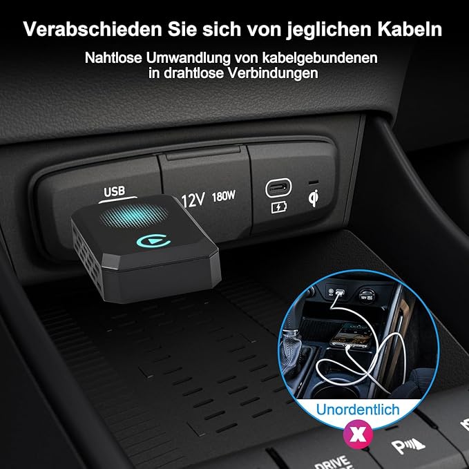 Wireless Carplay Adapter, Convert Wired to Wireless CarPlay, Compatible with CarPlay, Plug and Play, Type-C/USB, Suitable for 800+ Vehicles (Blue) - Image 6