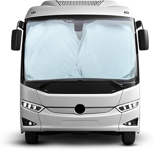 EcoNour RV Windshield Sunshade | Reflective RV Windshield Cover for UV Rays & Heat Protection, Keeps Your RV Motorhome Cool | Shades for RV Fits RVs, Trucks, Motorhomes, Buses | XXXXX-Large 102"x51" by EcoNour