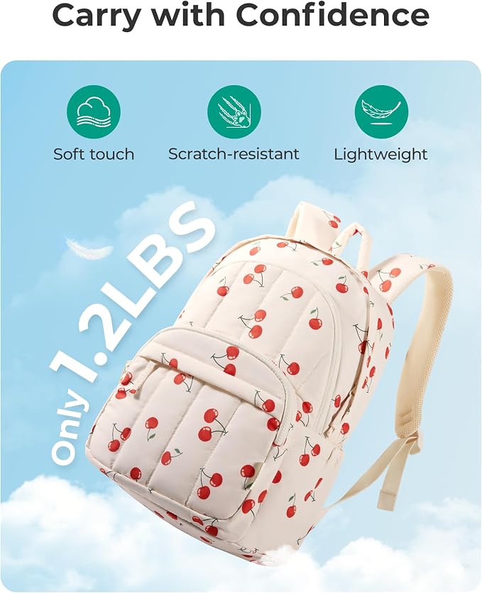 BAGSMART College Laptop Backpack,Cute Travel Backpack for Women,Quilted Computer Bookbag - Image 7
