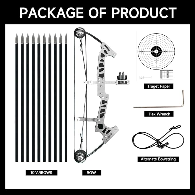 Archery Bow Set Left and Right Hand Compound Bow Hunting Bow Metal Material Catapult RH/LH for Practice Archery - Image 3