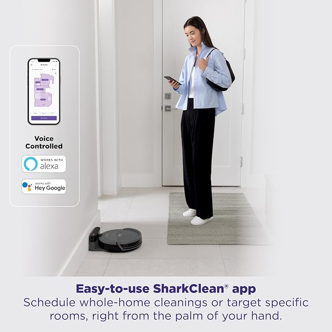 Shark Navigator Robot Vacuum, SmartPath Navigation, Steel Grey, RV2110 | SmartPath Navigation, up to 50% More Suction, Detects & Avoids Objects, Anti-Hair Wrap, Wi-Fi, Carpets & Hard Floors - Image 8