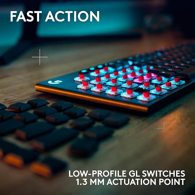 Logitech G915 X Lightspeed Wireless Gaming Keyboard (Linear) - Black | Low Profile, Mechanical Switches, Double-Shot PBT Keycaps, RGB lighting, Aluminum finish, PC/Mac Compatible - Image 3