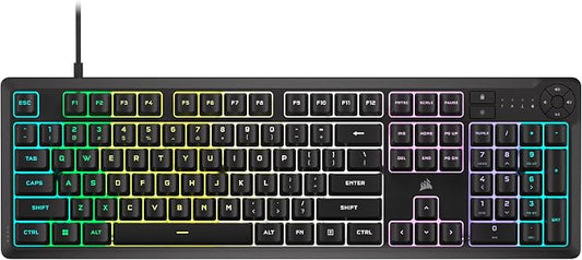 Corsair K55 CORE RGB Membrane Wired Gaming Keyboard – QWERTY US Layout – Quiet, Responsive Switches – Spill Resistance – Ten-Zone RGB – Media Keys – iCUE Compatible – PC, Mac – Black by Unknown