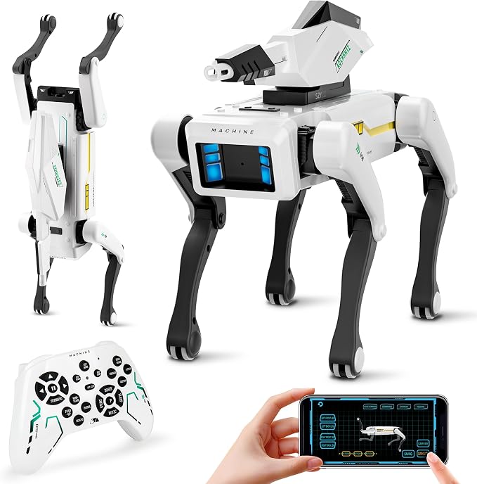 Shoot Robot Dog - Interactive STEM Pet with Voice Control, 30+ Actions & APP Programming, Durable Design for Kids Age 6+ (Compatible with iOS/Android) by DINGDONGWU