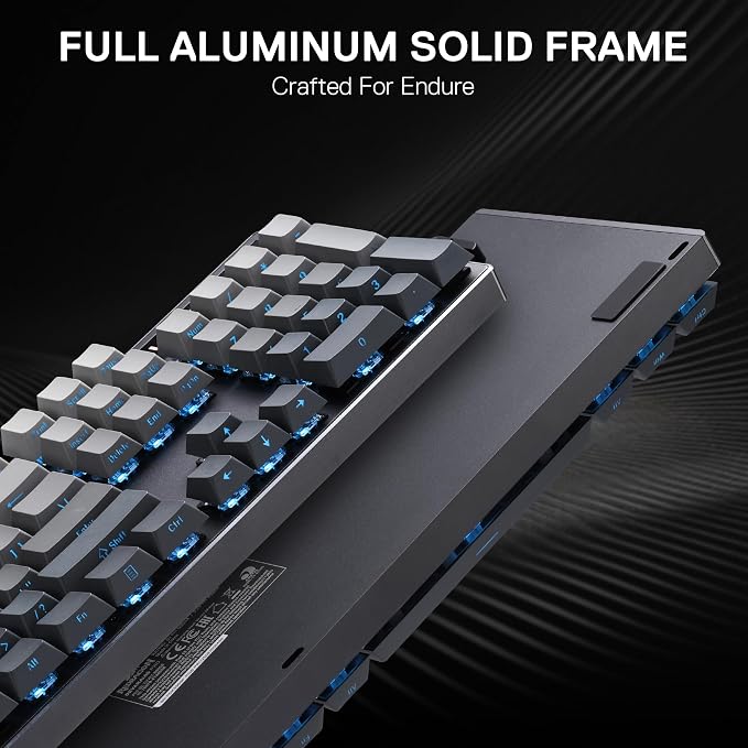 Redragon K556 PRO Wireless RGB Gaming Keyboard, Aluminum Board, PBT Keycaps | 0 Delay Tri-Mode BT/2.4GHz/USB-C for More Devices, Rock-Solid Stability, AM-PM Using Durability, Pro Software, Gradient Color - Image 5