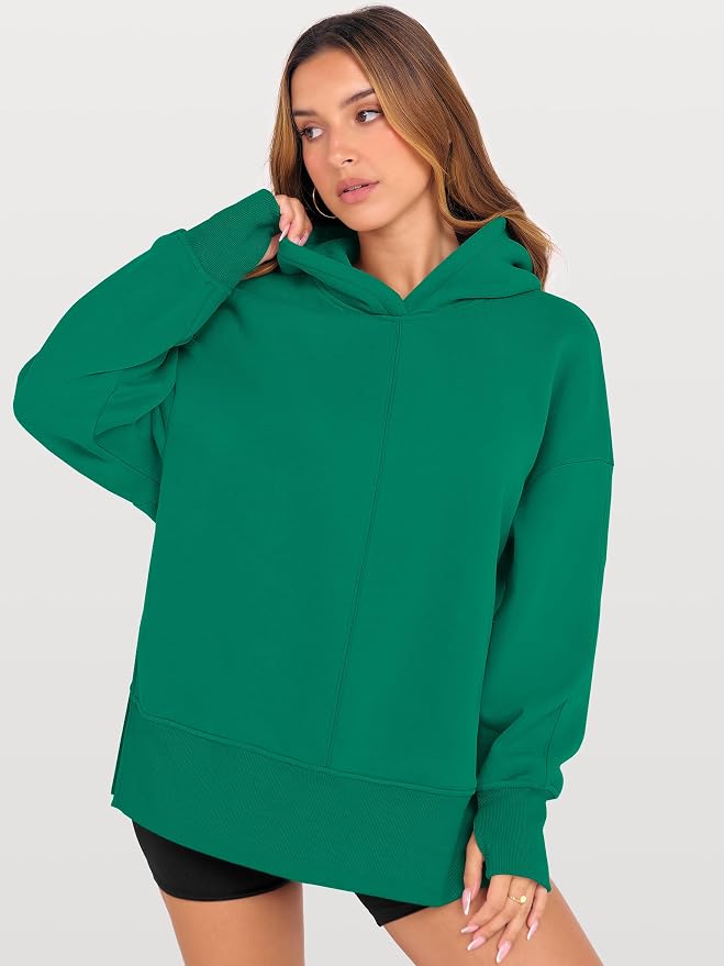 ANRABESS Womens Oversized Hoodies Long Sleeve Fleece Side Slit Hooded Sweatshirts Pullover 2026 Fall Outfits Y2K Clothes - Image 4